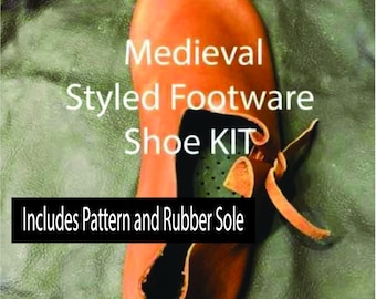 English Side Lace Turnshoe Kit for men, women & children (pattern, soles and Instructions only) You sew the shoes with your leather