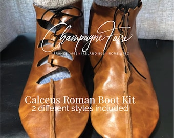 Calceus Roman Boot Turnshoe Kit for men, women and children (pattern, soles and instructions only) You sew the shoes with your leather