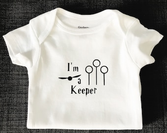 I’m a Keeper Baby Onesie • Funny Wizard Baby Bodysuit • Magical Sports Infant Shirt