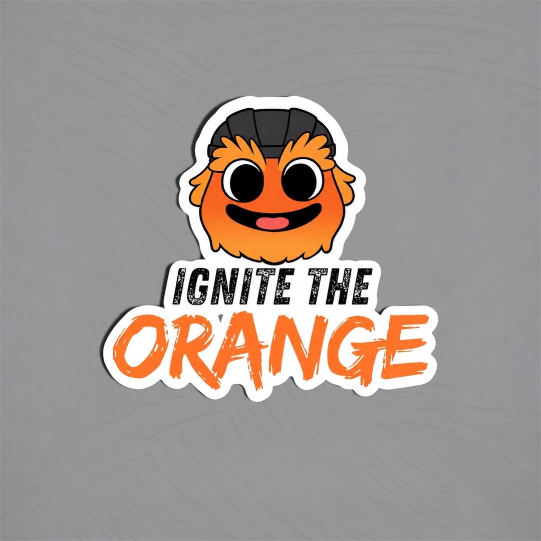 Ignite the Orange Sticker; Hockey Mascot Sticker; Funny Character Decal ...