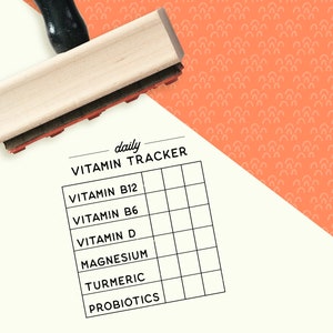 Vitamin or Medication Tracker Stamp For Bullet Journals, Planners, and Productivity | Keep Track Of Vitamins and Medicines