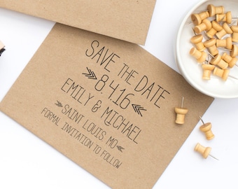 save the date stamp etsy