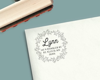 Floral Greenery Address Stamp Scandinavian Home Address Gift Greenery Wreath Address Stamp Custom Return Address Stamp WREATH SERIES