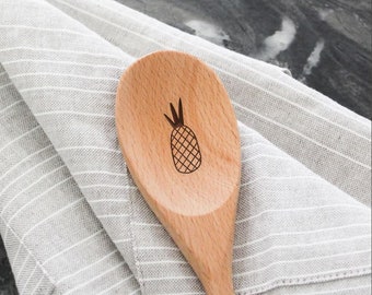 Engraved Wooden Spoon | Pineapple  | Kitchen and Home Gift | Housewarming Present | Gift for Foodie