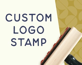 Custom Logo Stamp for Your Small Business, Etsy Shop, Custom Logo Stamp, Stamp for Packaging or Shipping, Brand Stamp, Wood Mounted