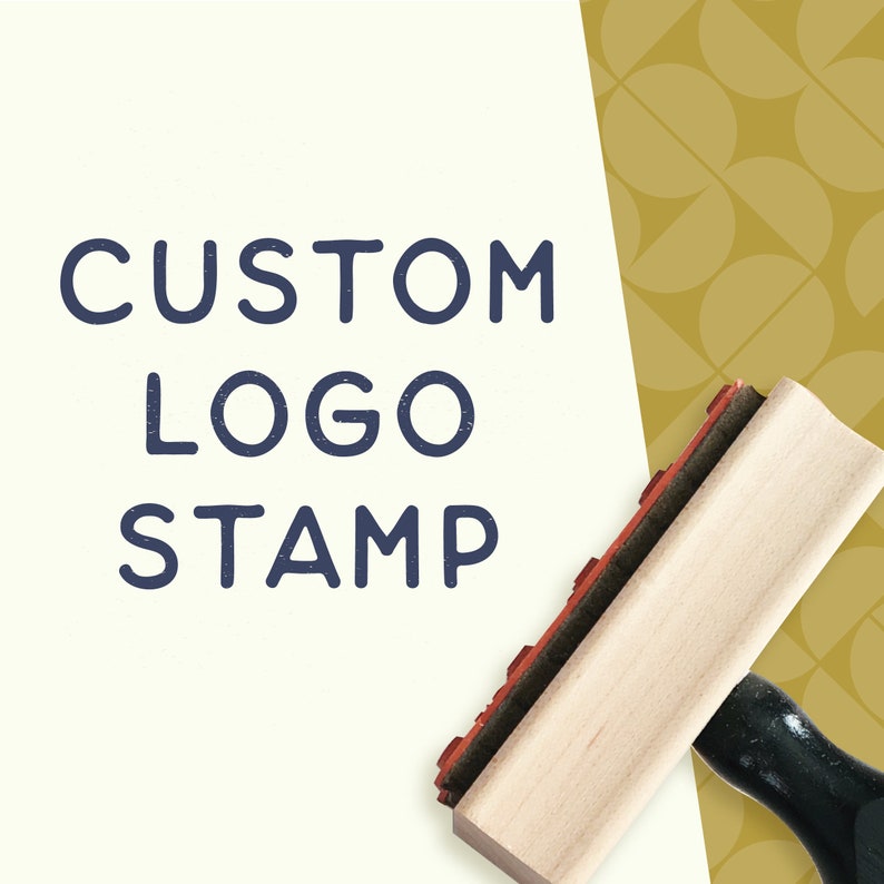 Custom Logo Stamp for Your Small Business, Etsy Shop, Custom Logo Stamp, Stamp for Packaging or Shipping, Brand Stamp, Wood Mounted 