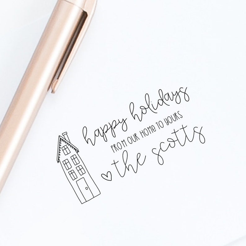 Infusion Happy Holidays Rubber Stamp 3\" X 3