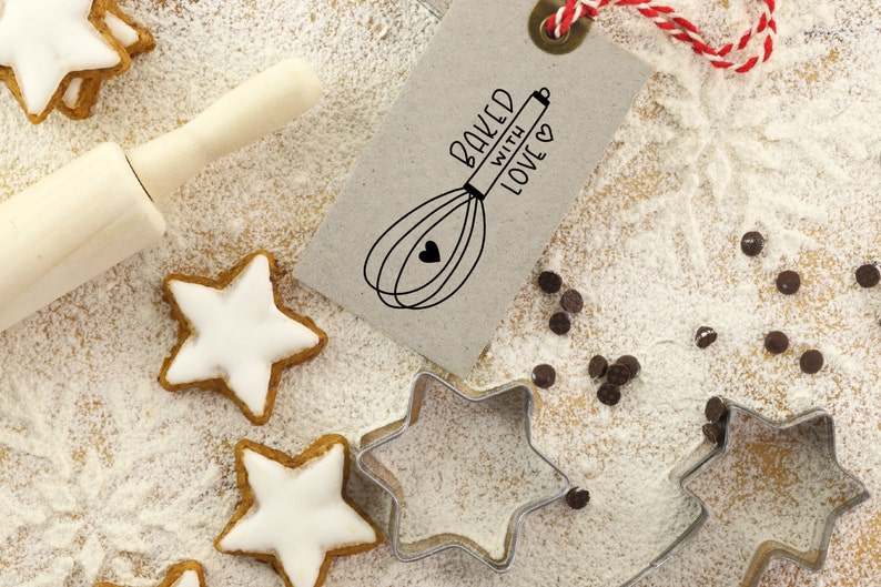 Baked With Love Rubber Stamp Baking Stamp Baker Stamp Etsy