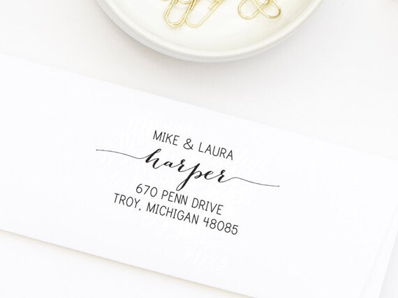 Address Stamp Return Address Stamp Custom Address Stamp Wedding Return Address Stamp Personalized Return Address Stamp Rubber Stamp No.56