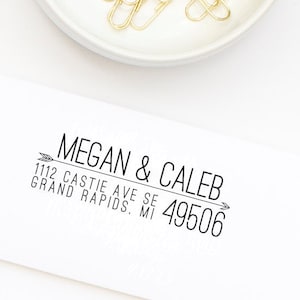 Custom Address Stamp, Return Address Stamp, Arrow Return Address Stamp, Style No. 59