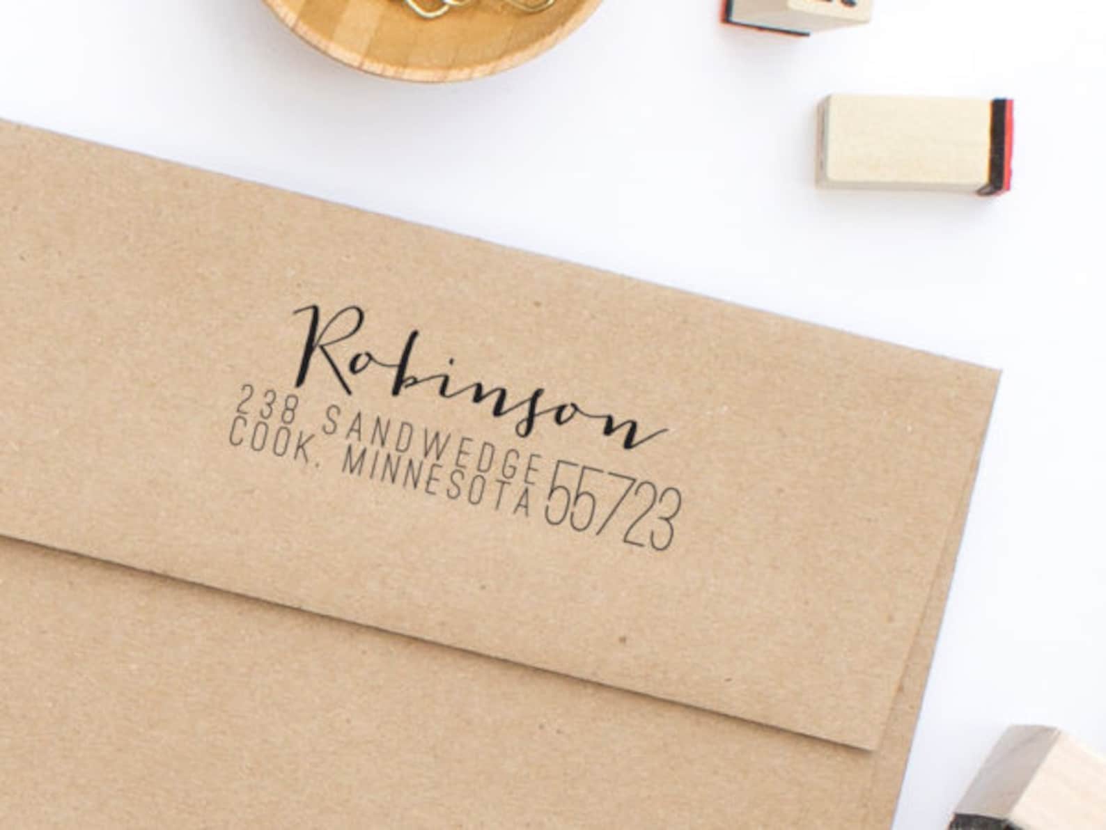 Return address stamp calligraphy address stamp personalized etsy