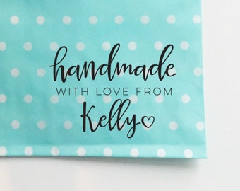 Handmade With Love Stamp for Packaging and Shipping, Custom Etsy Shop Stamp, Shipping Stamp, Packaging Stamp, Stamp for Shop Owners