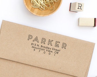 Return Address Stamp, Custom Address Stamp, Wedding Stamp, Self-Inking Address Stamp, Personalized Address Stamp, Modern Block Style No. 10