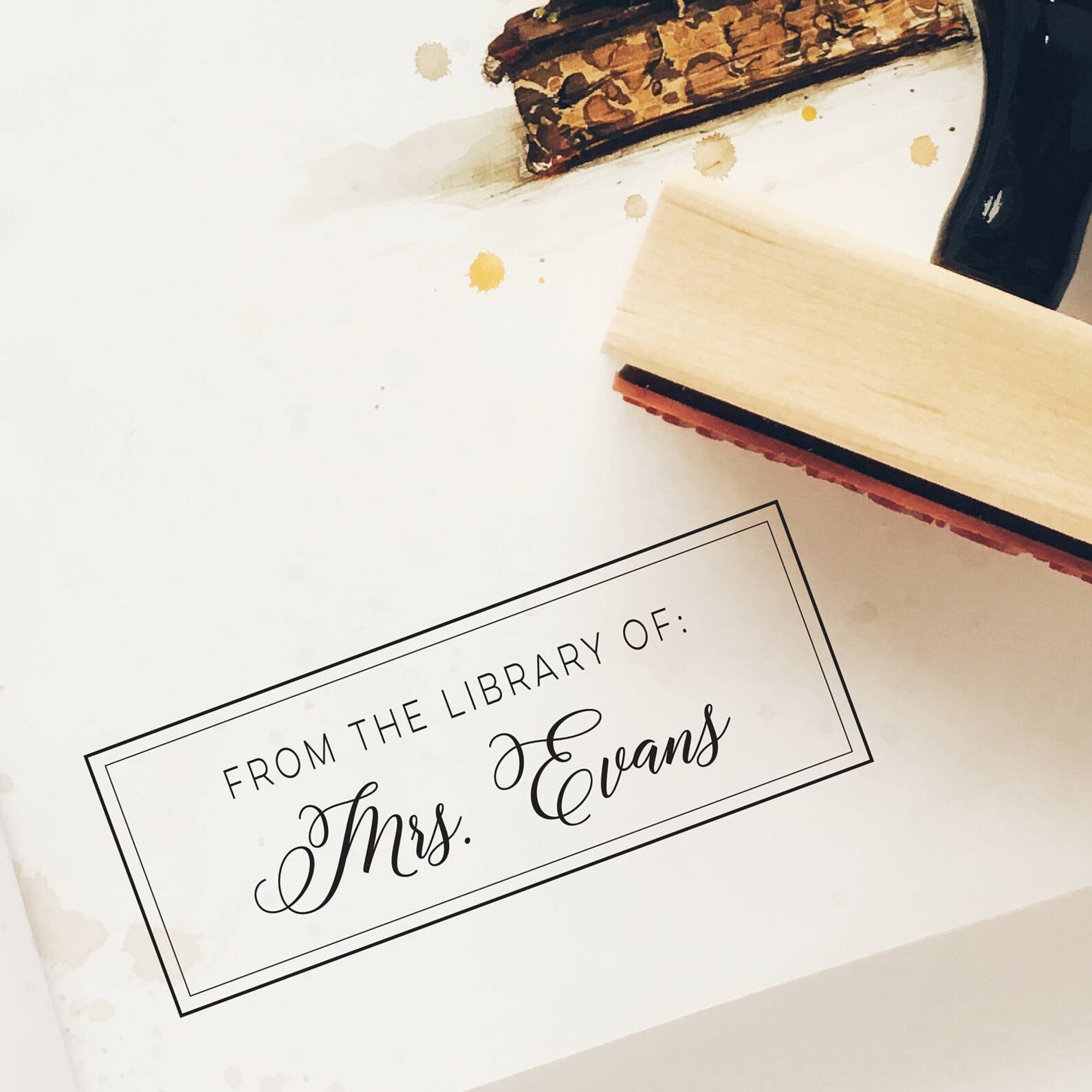 Custom Bookplate Personalized Bookplate Stamp Gift for Her Etsy