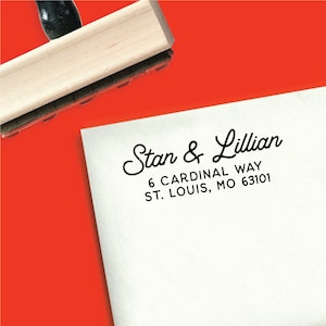 Return Address Stamp in Self-Inking or Wood Mounted Rubber for Weddings and Correspondence Custom Stamp No 212