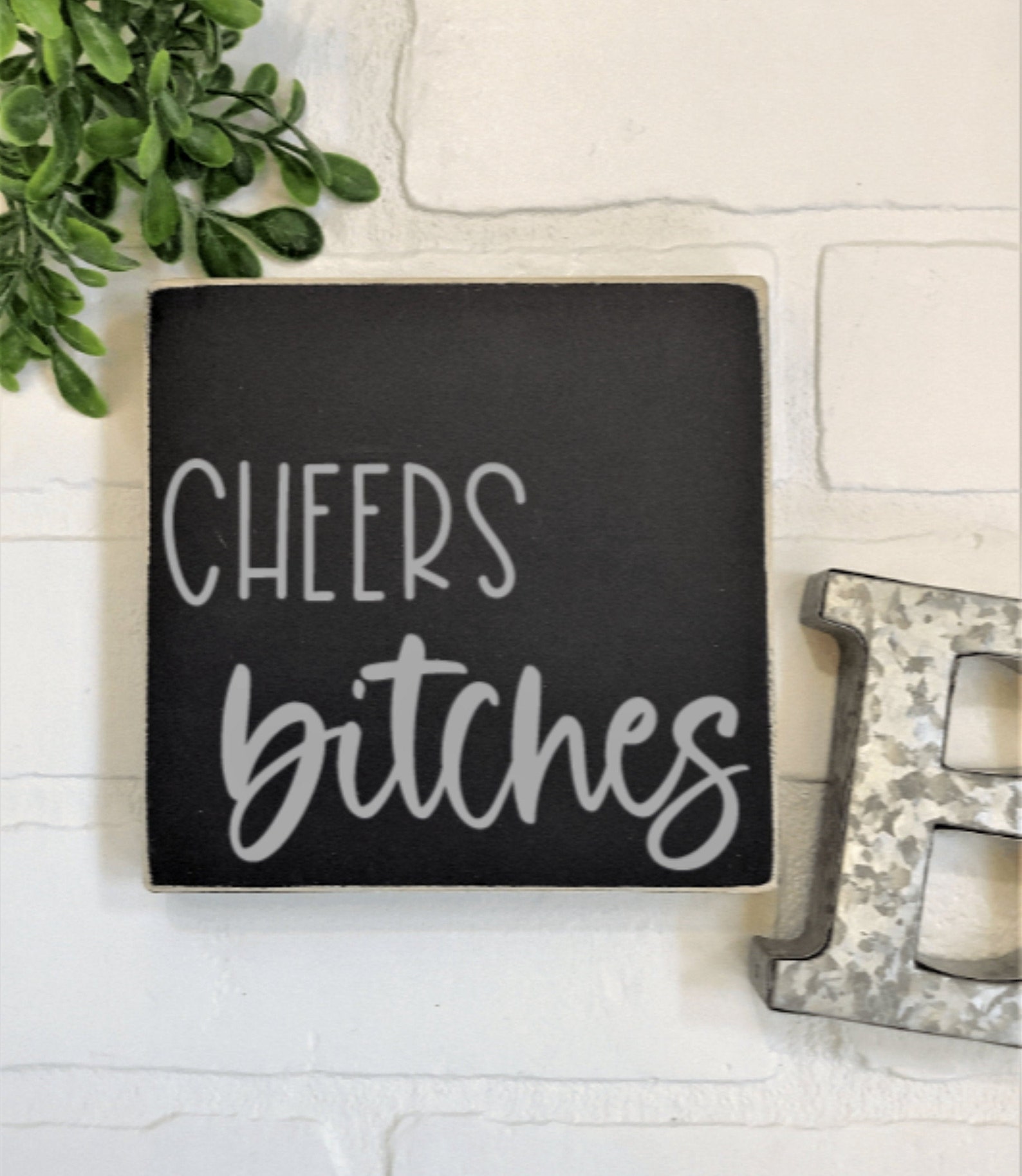 Cheers Bar Cart Decor Bar Sign Funny Drinking Sign Tiered Etsy