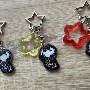 Cartoon Driver Keychain: F1 Bag Charm with Acrylic Flower