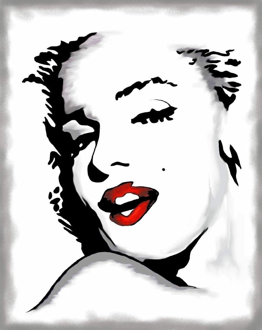 Marilyn Monroe Painting Drawing Actress Silhouette | Etsy