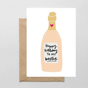 Funny Happy Birthday, Best Friend Wine Card, Partner in Wine Card, Best Friend Funny Card, Happy Birthday Bestie, BFF, Wine Card - BFF02