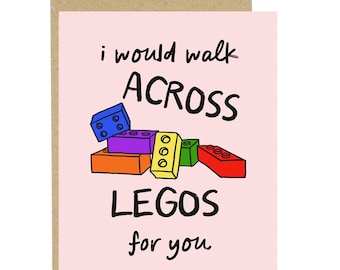 Across Legos, Funny Anniversary Card, Couple with Kids, Relationship Card, Happy Anniversary, Funny Love Card, Anniversary Card