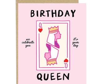 Birthday Queen, Happy Birthday Card, Friend Birthday Card, Birthday Card, Best Friend Birthday Card