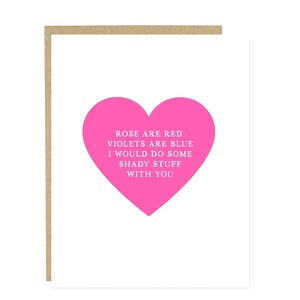 Shady Stuff With You, Funny Valentine&#39;s Day Card, Funny Love Card, Anniversary Card, Love You Card