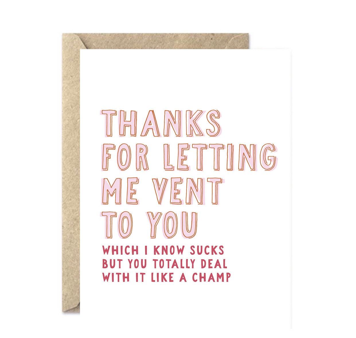 Thanks For Letting Me Vent Thank You Card Thanks Card Just Etsy