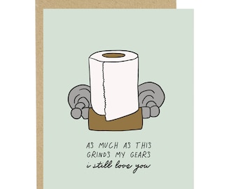 Toilet Paper Roll Card, Funny Love Card, Just Because Card, Valentine's Day Card, Thinking of You Card, Funny Anniversary Card, I Love You