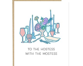 Hostess With The Mostest Card, Hostess Card, Thank You Card, Appreciation Card