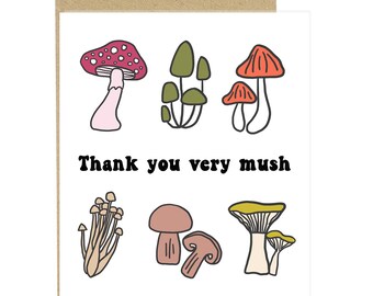 Thank Very Mush, Pun Card, Thank You Pun Card, Thank You Card, Appreciation Card