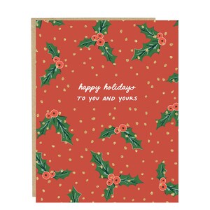 Happy Holidays Card, Holly Berry, Christmas Card, Generic Christmas Card, Wonderful Christmas Card, Wishing You a Merry Christmas Card