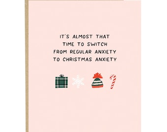 Christmas Anxiety Card, Funny Christmas Card, Funny Anxiety Christmas Card, Adult Christmas Card, Christmas Card, Holiday Card