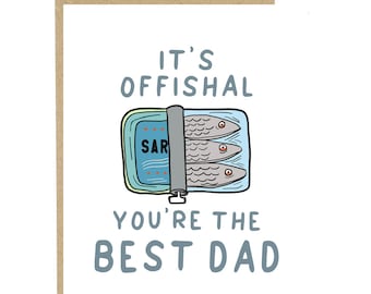 The Best Dad Card, Pun Card, Fish Card, Fishing Dad Card, Happy Father's Day Card, Card for Husband