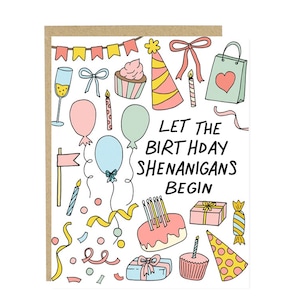Birthday Shenanigans, Bestie Birthday, Fun Birthday Card, Funny Birthday Card, Generic Birthday Card, Friend&#39;s Birthday, Birthday Card