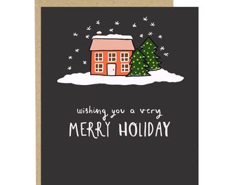 Very Merry Holiday, Merry Christmas Card, Holiday Card, Christmas Card, New Year Card