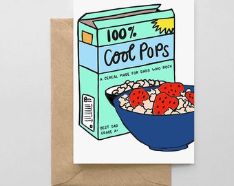 Funny Happy Father&#39;s Day Card, Coolest Dad Card, Cool Pops, Cool Dad Card, Happy Dad Day, Best Dad Ever, Love You Dad, Card for Him - FD20-1