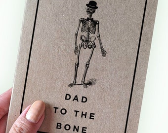 Vintage Style Father's Day Card - Dad to the Bone - Father's Day Card from Child - 2021 Father's Day Card - Kraft Father's Day Card