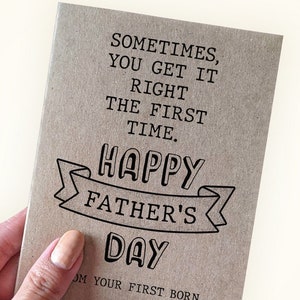 Funny Father's Day Card from First Born Child - Father's Day Gift From Eldest Child For Dad - Card for Dad from Oldest Child