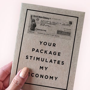 Votre forfait stimule mon économie - Carte pour petit ami - Mari banquier ou économiste - Carte petit ami - Carte de voeux A2 - Carte Kraft