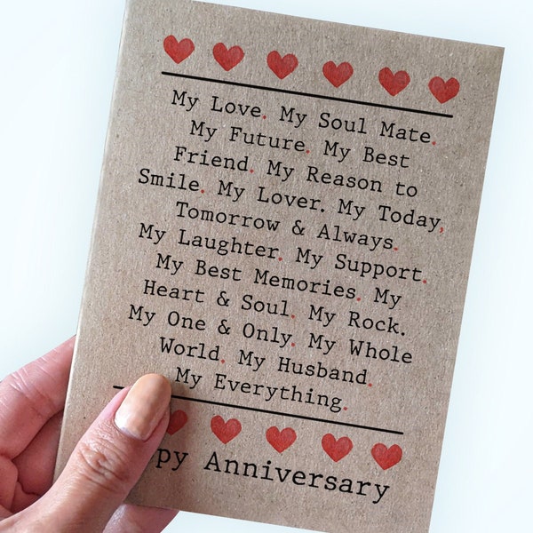 Everything You Are ANNIVERSARY Card - Sentimental ANNIVERSARY Card - Lovely Anniversary Day Card - Card for Husband - Card for Wife