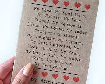 Everything You Are ANNIVERSARY Card - Sentimental and Cute ANNIVERSARY Card - Lovely Anniversary Day Card - Boyfriend Anniversary