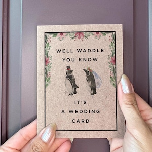 Carte de mariage pingouin - Détendez-vous bien, vous savez que c'est une carte de mariage - Carte de mariage amusante pour les jeunes mariés - Cartes de mariage originales par KSPCo