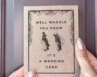 Carte de mariage pingouin - Détendez-vous bien, vous savez que c'est une carte de mariage - Carte de mariage amusante pour les jeunes mariés - Cartes de mariage originales par KSPCo