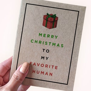 Joyeux Noël à ma personne préférée - carte de Noël saine - carte de voeux A2 pour les fêtes - carte kraft recyclée - douces cartes de Noël