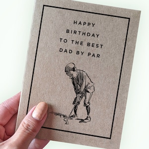 Carte d'anniversaire de jeu de mots pour les papas golfeurs, joyeux anniversaire au meilleur papa par Par, carte d'anniversaire de golf pour l'anniversaire d'un mari, carte de golf mignonne et simple