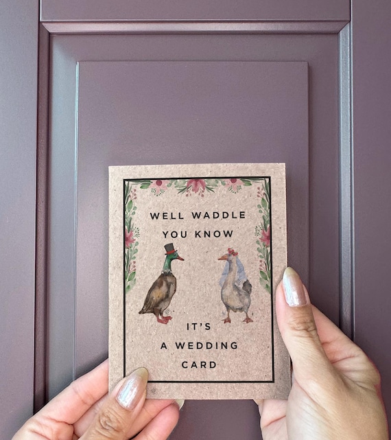 Waddle You Know It's A Wedding Card - Duck Wedding Card - Cute Wedding Cards - Animal Pun Wedding Original and Unique Wedding Cards by KSPCo