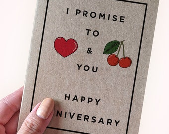 I Promise to Love and Cherish You - Pun Anniversary Card - Pun Wedding Card for Wife or Husband - Anniversary Cards