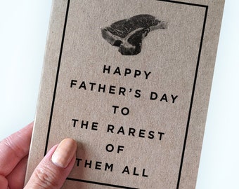 Steak Fathers Day Card - BBQ dads - Happy Father s Day to the Rarest of them All - Rare Steak Dad Card - A2 Greeting Card