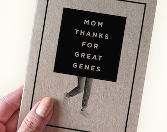 Funny Mothers Day Card from Daughter - Pun Mothers Day Card  - Mom Thanks for Great Genes - Kraft Greeting Card - Jeans