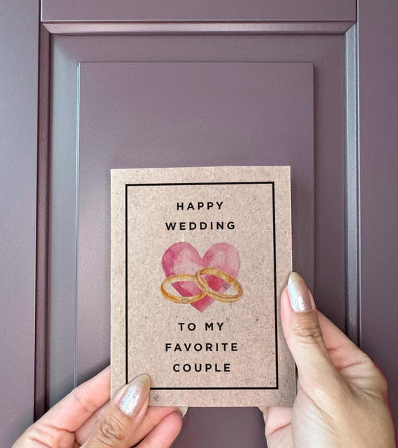 Happy Wedding To My Favorite Couple - Simple Wedding Card For Friends - Non-Traditional Wedding Cards - Modern Wedding Cards